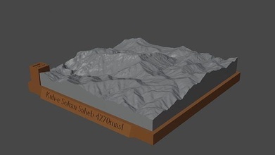 kuh Soltan saheb Berg Landschaft Vulkan Terrain Umgebung Natur Photogrammetrie Elevation Wissenschaft 3d print model - Mito3D