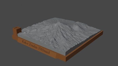kuh-e zendan mountain landscape volcano terrain environment nature photogrammetry elevation dem science 3d print model - Mito3D