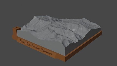 Aşçılar hac ebrahim dağ manzara yanardağ arazi çevre doğa fotogrametri yükseklik dem Bilim 3d print model - Mito3D
