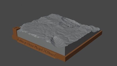 kuhha ye eintausend massiert Berg Landschaft Vulkan Terrain Umgebung Natur Photogrammetrie Elevation Wissenschaft 3d print model - Mito3D