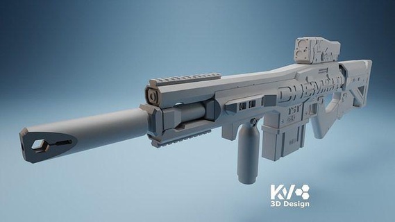 kv tst chemrail elysium tam boyut silah askeri film destek hobi kendin yap 3d print model - Mito3D
