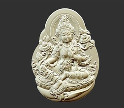 kwanyin bodhisattva buda escultura religión antiguo decoración estatua florido imprimible colgante pendiente bas alivio deidad diosa religiou objeto tíbet tibetano oriental figurilla arte esculturas 3d print model - Mito3D