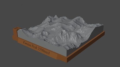 zirve dağ manzara yanardağ arazi çevre doğa fotogrametri yükseklik dem Bilim 3d print model - Mito3D