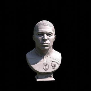 kylian mbappe 3d bust printing football messi ronaldo neymar psg france art print printable worldcup celebrity athlete soccer paris world cup figurines sculptures 3d print model - Mito3D