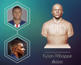 kylian mbappe psg kit sculpture human art sculptures statue man socer body player 3d print model - Mito3D