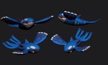 pokemon - kyogre cuts as a pikachu groudon sinnoh emerald ruby saphire water rayquaza games toys 3d print model - Mito3D