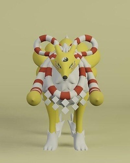 kyubimon oyun oyuncak aksiyon pokemon anime Japonya tokio karikatür Sanat manga Şirin ev koleksiyon heykel karakter Digimon renamon Bedava taomon oyunlar oyuncaklar 3d print model - Mito3D