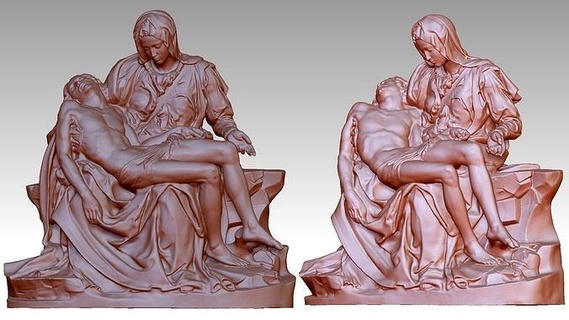la pieta michelangelo estátua católico maria jesus arte varreduras réplicas 3d print model - Mito3D