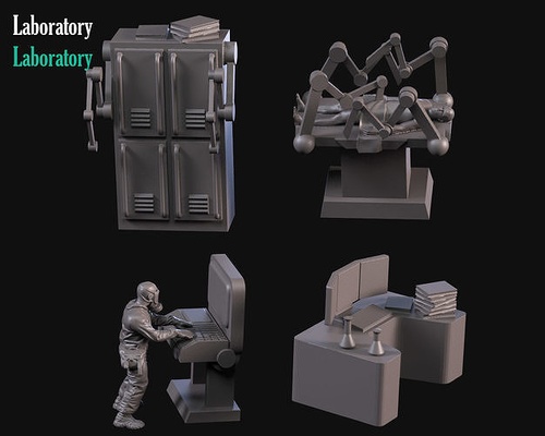 laboratory 02 28mm tabletop terrain wargaming sci fi wargame miniature games toys board 3d print model - Mito3D