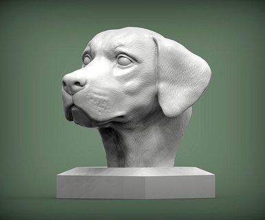 Labrador chien nature mammifère animal compagnie sculpture statuette souvenir présent 3d impression modèle art sculptures imprimable buste 3d print model - Mito3D
