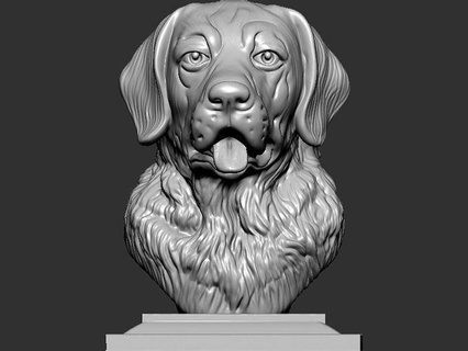labrador dog bust art sculptures design statue character animal god interior modern pet jewelry printable human architectural gold silver ring 3d print model - Mito3D