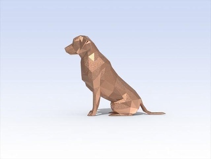 Labrador köpek oturma av köpeği hayvan Kurt dekor dekorasyon masa ev Evcil Hayvan düşük poli 3d print model - Mito3D