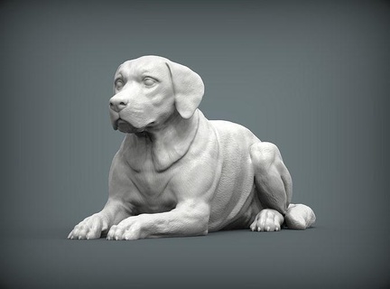 Labrador mentiras perro naturaleza mamífero animal mascota escultura estatuilla recuerdo presente 3d impresión modelo esculpir esculturas imprimible Arte 3d print model - Mito3D
