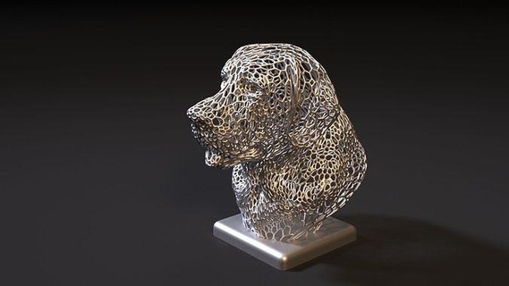 Labrador Retriever Hündchen Hund voronoi Tier Haustier Säugetier Charakter niedlich Spiel Tiere Dekor Dekoration Kunst 3d print model - Mito3D