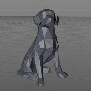 labrador dog lowpoly poly figurine art origami sculptures 3d print model - Mito3D