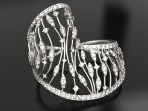 encaje anillo del nudillo la joyería de los nudillos fresco réplica mágico con encanto divina delicados increíble femenino inmaculada el diamante malla anillos 3d print model - Mito3D