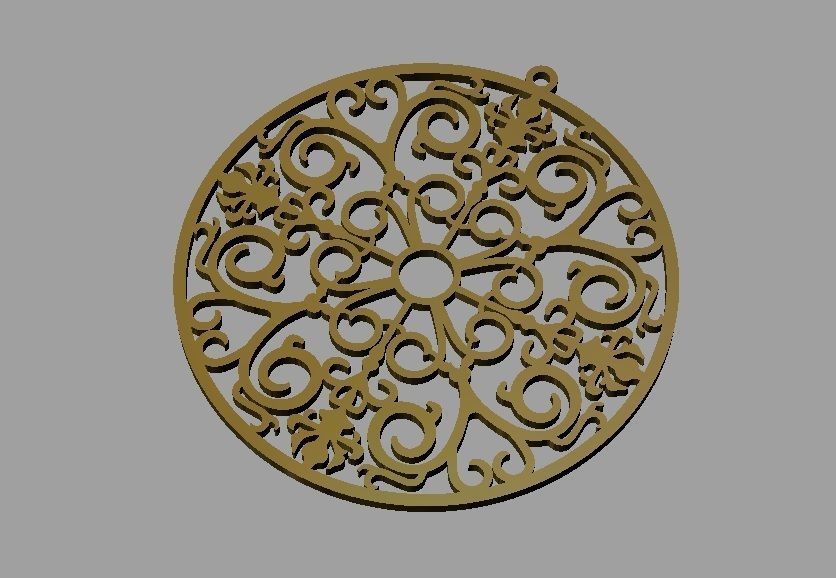 lace pendant jewelry round gold silver jewellery necklace jewel fashion 3dprint printable pendants 3D print model - Mito3D