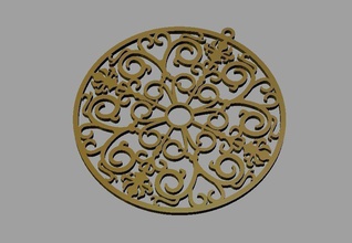 dentelle pendentif bijoux de la ronde or d'argent collier joyau mode 3dprint imprimable pendentifs 3d print model - Mito3D