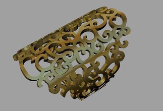 dentelle anneau bijoux de la l'anneau bague en or d'argent imprimable 3dprint joyau mode les anneaux 3d print model - Mito3D
