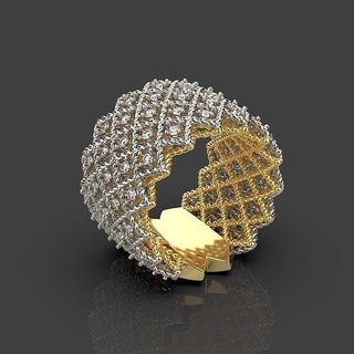 lace ring 014 modern band shining precious gem jewel jewelry authentic wedding old fashion famous strict elegant net mesh brilliant luxury rings 3d print model - Mito3D