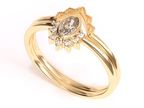 dantel yüzük eşleşen düğün band takı grup mücevher altın elmas Gümüş platin gem parlak yazdırılabilir nişan lüks vintag narin aksesuar 3d print model - Mito3D