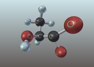 molecola del lattato scienza biologia la chimica scientifica microbiologia fegato bio l'anatomia lab gli atomi le obbligazioni 3d print model - Mito3D