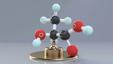 lactic acid molecule science lactate atom biology liver hydrogen chemistry scientific micro bond 3d print model - Mito3D