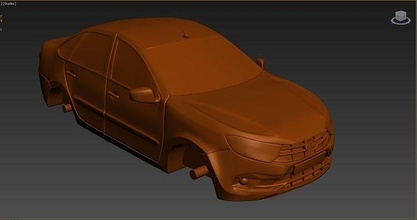 lada car granta 3d print auto sedan 2018 vehicle realistic toy hobby diy automotive 3d print model - Mito3D