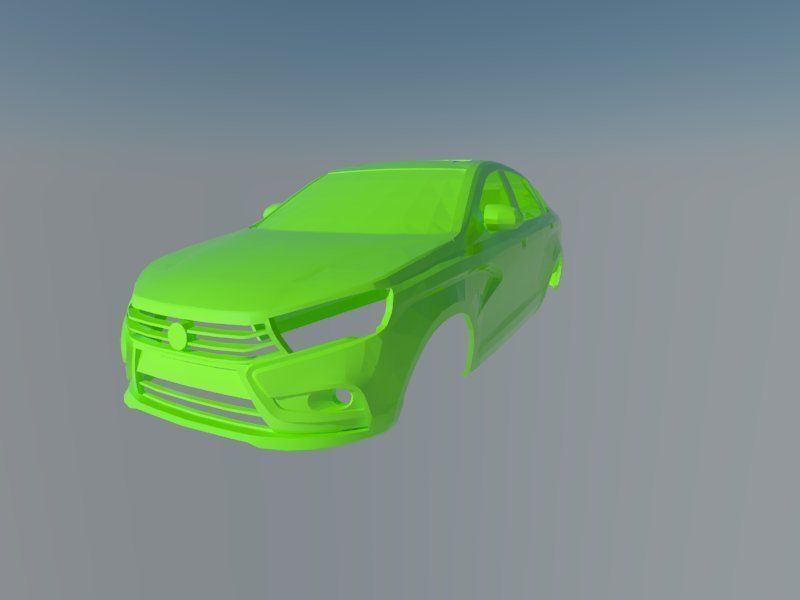 lada vesta 2015 vaz 3dprint printable car sedan russian russia tamiya rc 257 hobby diy automotive 3D print model - Mito3D