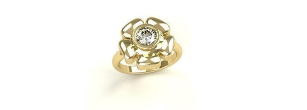 senhoras moldura conjunto flor anel diamante ouro prata mulheres joalheria flores diamantes topázio peridoto joias gemas esterlina luxo platina 3d print model - Mito3D