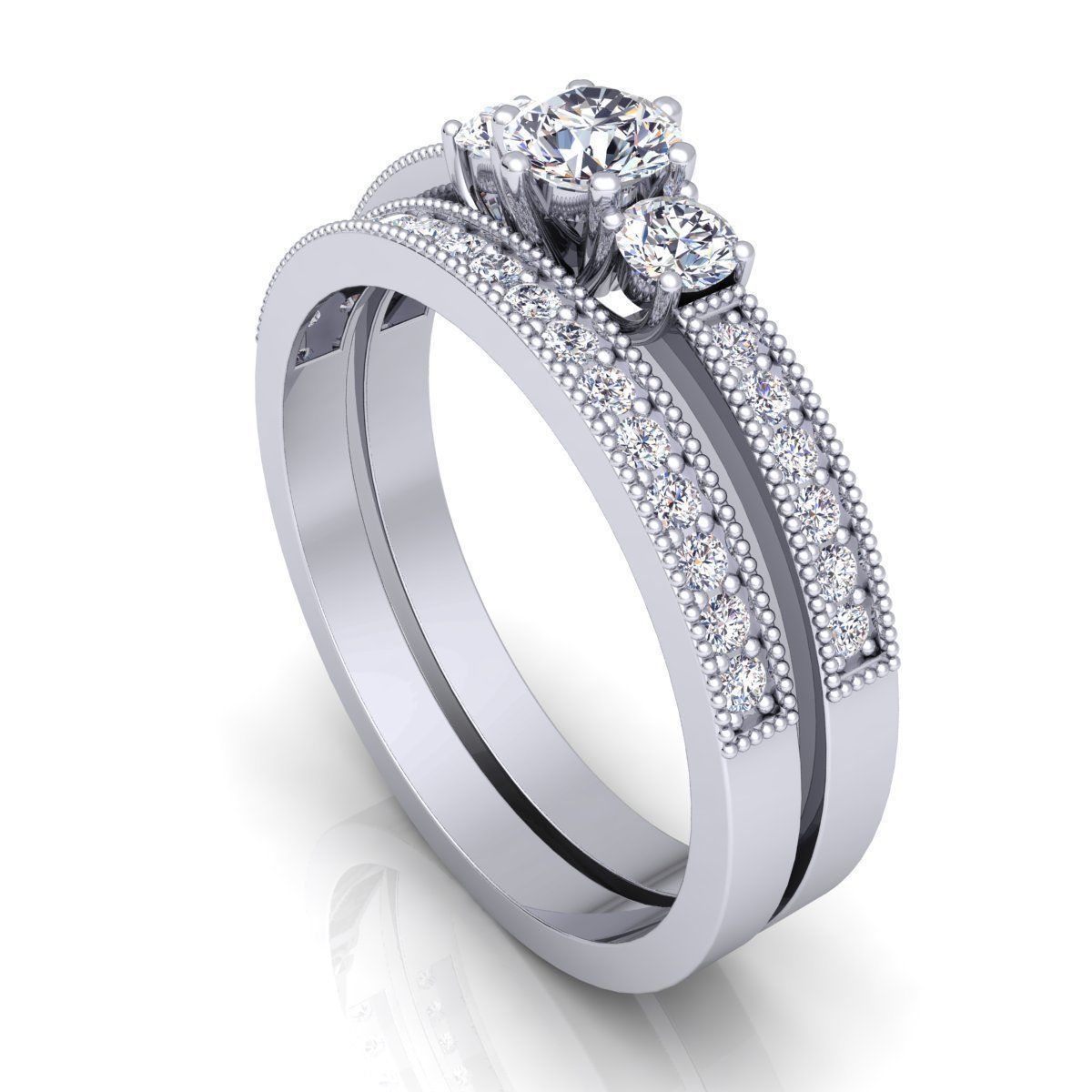 cjc0167 damen frauen diamant rubin smaragd ring schmuck ringe engagement solitär frau blau saphir 3D print model - Mito3D
