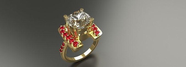 señoras diamante Moda anillo libra esterlina oro platino joyería joya mujeres plata lujo 3d print model - Mito3D