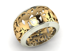 ladies dress ring 2 jewelry gold silver jewellery rings 3d print model - Mito3D
