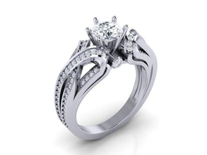 Damen engagment ring Schmuck lady engagement Frau Mädchen gem Silber gold matrix whino Ringe 3d print model - Mito3D