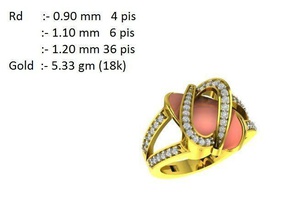 ladies gold ring jewelry fashion rings 3d print model - Mito3D