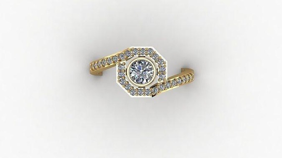 signore squillare gioielleria argento stampabile diamante sterlina moda gioiello anelli 3d print model - Mito3D