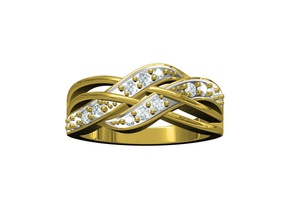 senhoras anel precioso jóias platina luxo printable brilhantes moda beleza de diamante prata gem a ouro brilhando brillant sterling pulseira anéis 3d print model - Mito3D