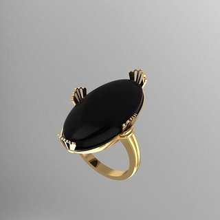 Dames bague anneaux bijoux mode femelle fille or pierre magnétique aimant calcul noir imprimable 3d print model - Mito3D