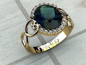 Damen ring Schmuck gem gold Silber Diamant-ring Ringe 3d print model - Mito3D