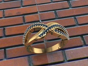 damen ring mode gold elegant luxus druckbar schmuck ringe 3d print model - Mito3D