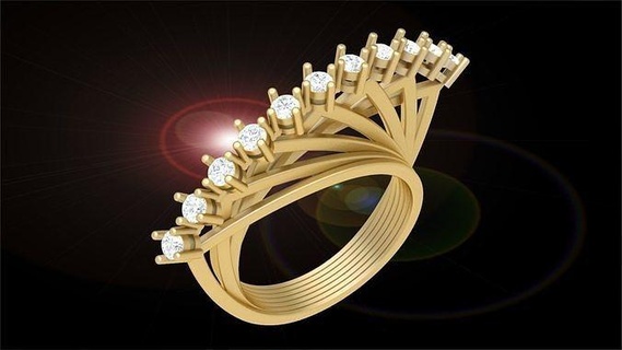 ladies ring bsj-r 8806 3dprint printable jewellery wedding engagement diamond stl female jewelry 3dring rings gold silver fashion bestprice free 3d print model - Mito3D