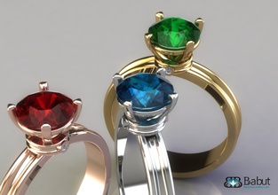 damen ring engagement juwel diamant oberfläche gold silber mode hochzeit wertvoll schmuckherausforderung schmuck ringe 3d print model - Mito3D