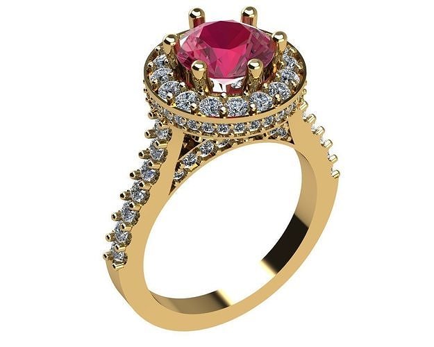 damen stein ring schmuck gold druckbar silber juwel diamant hochzeit engagement mode halskette brillant anhänger cad platin ringe 3D print model - Mito3D