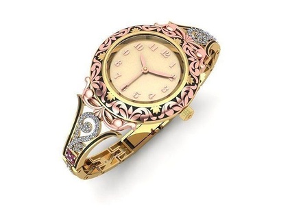 Hanımlar izlemek saat zaman takı zamanlayıcı altın gümüş alarm elmas mücevher bilezikler 3d print model - Mito3D