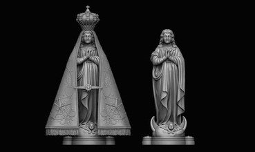 hanım of aparecida yazdırılabilir brezilya arjantin bakire mary isa kutsal hıristiyan dini katolik taç melek takı mücevher vesika kilise kitap aziz din tanrı sanat heykeller 3d print model - Mito3D