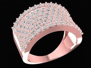 lady band ring 3170 jewelry fashion accessories gold diamond woman women design rings 3d print model - Mito3D