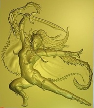 dama in capa leyendas mujer niña fantasía ángel artcam modelo cnc arte esculturas 3d print model - Mito3D