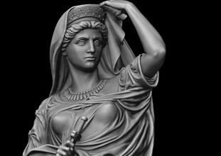 lady dagger statue woman female classical print art sculptures cnc people body printable scans replicas 3d print model - Mito3D