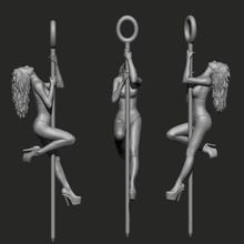 dame danseur pendentif bijoux femme mode beauté sculpture statue pendentifs bande danse pôle 3d print model - Mito3D
