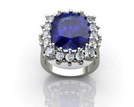 lady di ring jewelry diamond wedding gemstone emerald ruby sapphire topaz rings 3d print model - Mito3D